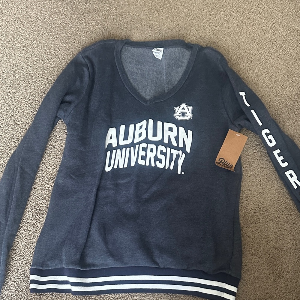 Blue 84 Auburn University Navy V-Neck Sweater